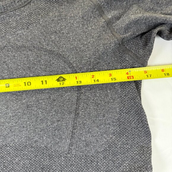 Lululemon Swiftly Tech Long Sleeve Heathered Black Gray Sz 8 - Picture 5 of 8